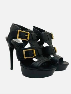 BURBERRY Strappy Black Platform  Sandals size 39